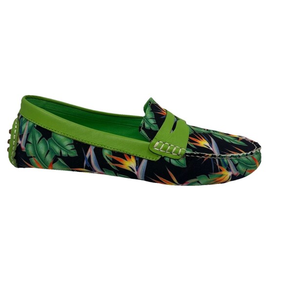 Loudmouth 10.5 Men’s Logan Driving Loafers Leather Bora Tropical Botanical NIB - Picture 3 of 14